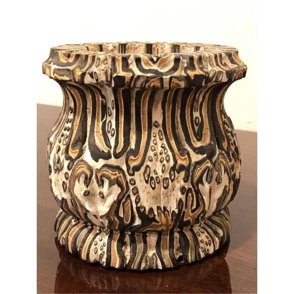 Vintage NEW ZEALAND MAMUKA NATURAL PONGA WOOD TREE FERN ART VASE - Picture 7 of 15